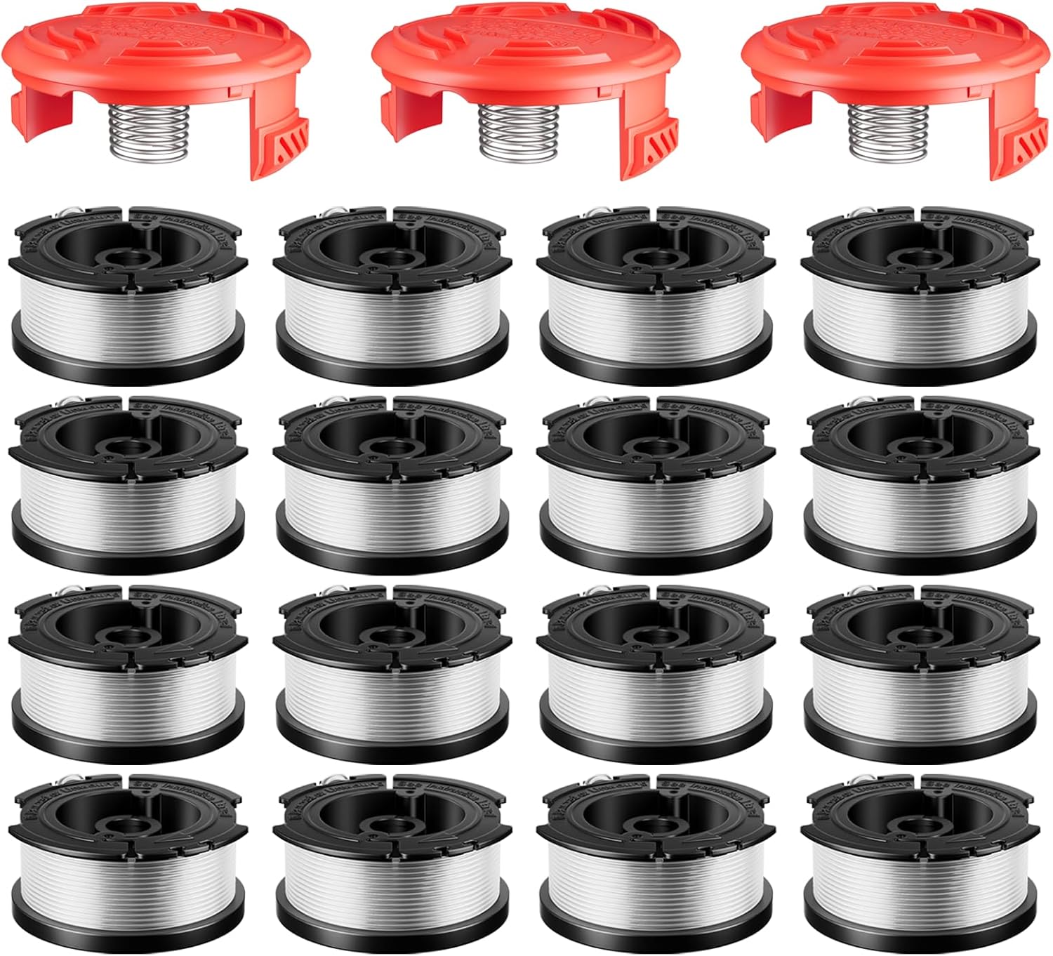 7 Pcs AF-100 Weed Eater Strings Compatible with Black and Decker Weed Eater, 0.065’’ AFS Automatic Feed Replacement Spool, 6 Pcs Spools(180ft Total), 1 Pcs RC-100-P Trimmer Cap and Spring - Image 8