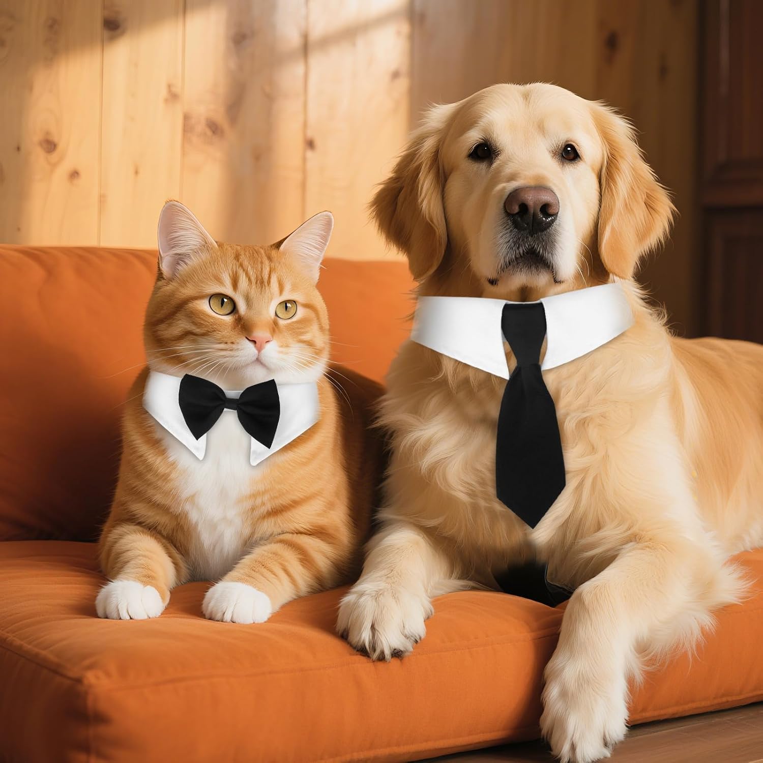 2pcs Cat Bow Tie, Dog Tuxedo Collar Pet Wedding Bowtie Cute Puppy Kitten Easter Valentines Grooming Outfit Accessories for 10.63-13in Neck Size Cats & Small Dogs - Image 5