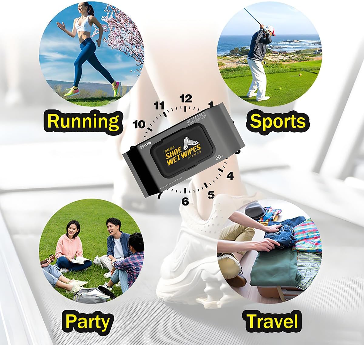 2 Pack 60 Count Shoe Sneaker Wipes Wipes, Disposable Travel Shoe Cleaning Wipes Remove Dirt & Stains - Image 6