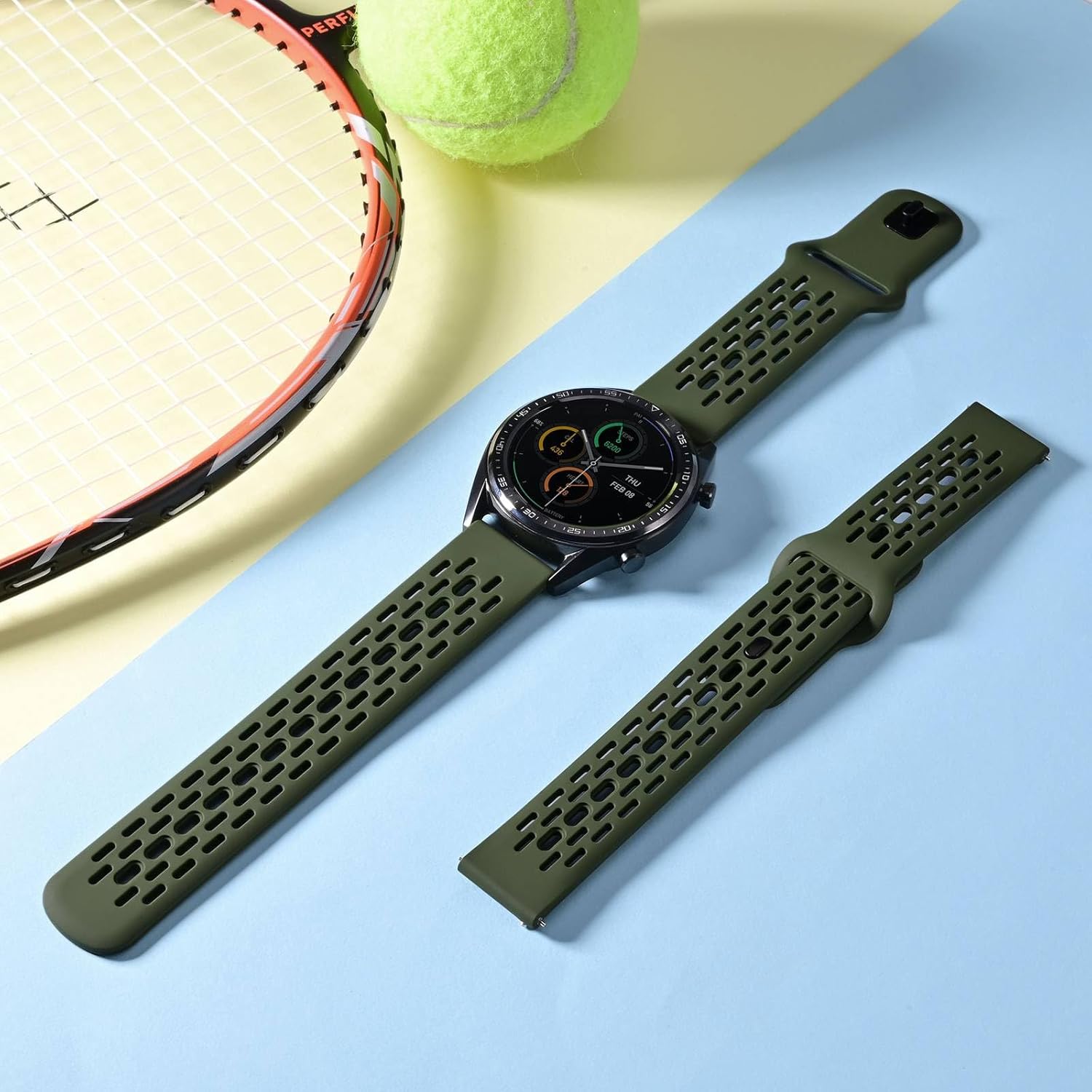 WOCCI Breathable Hollow Silicone Watch Bands, Comfortable Straps for Men and Women, Quick Release, 18mm 19mm 20mm 21mm 22mm - Image 7