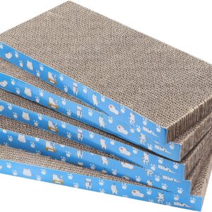 5 Packs in 1 Cat Scratch Pad, Cat Scratcher Cardboard,Reversible,Durable Recyclable Cardboard, Premium Scratch, Suitable for Cats to Rest, Grind Claws and Play