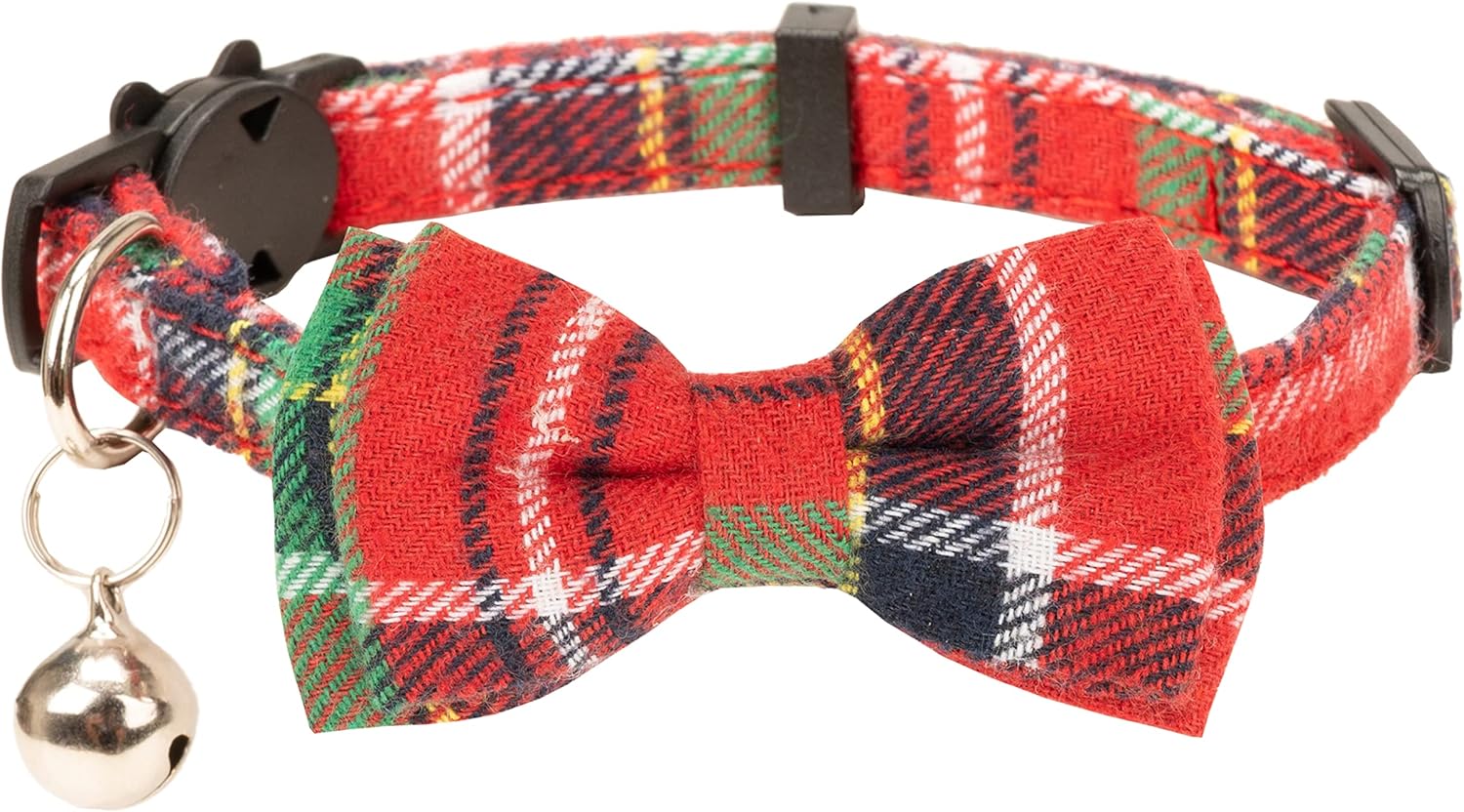 Christmas Cat Collar with Bow Tie Flower Sailor Bowtie Breakaway Safety Detachable Plaid Kitten Cats Pet Cute 2pcs Xmas-A - Image 8