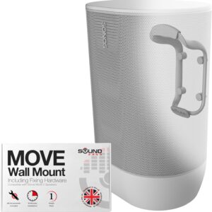Sound Bass Move Speaker Wall Mount Bracket, Weatherproof, Compatible with Sonos Move Version 1 & 2, Including Mounting Accessories, Lunar White