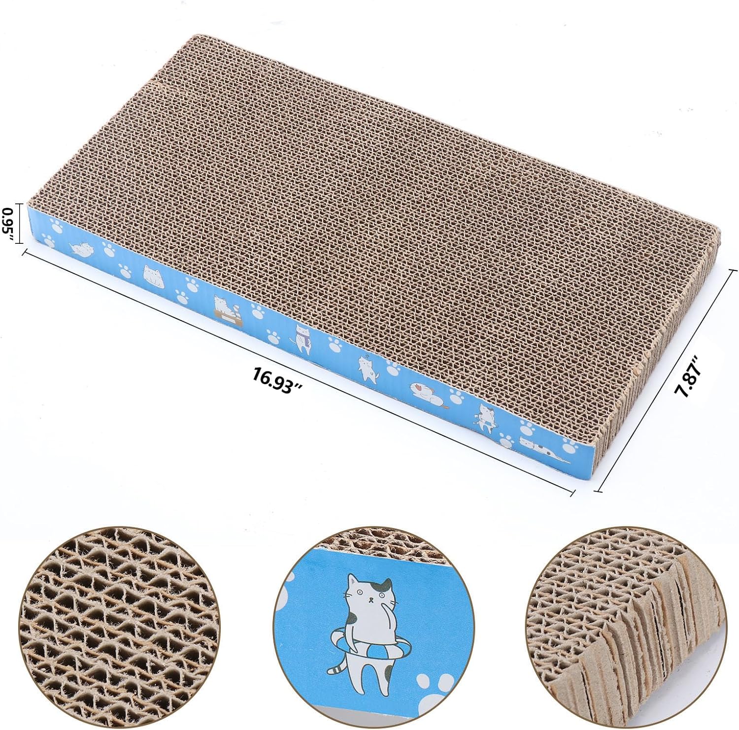 5 Packs in 1 Cat Scratch Pad, Cat Scratcher Cardboard,Reversible,Durable Recyclable Cardboard, Premium Scratch, Suitable for Cats to Rest, Grind Claws and Play - Image 3