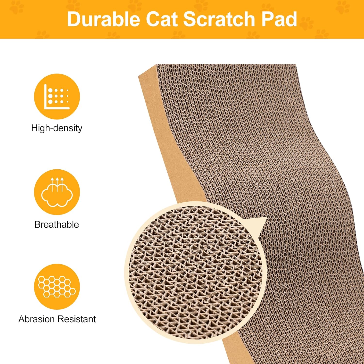 Poils bebe 5 PCS Cat Scratcher with Box, Reversible Cat Scratchers for Indoor Cats, Cardboard Cat Scratcher with Catnip, 2 Curved and 3 Flat Boards for Scratching Bed - Image 5