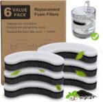 Cat Water Fountain Filter,Arc-Shaped Sponge Activated Carbon Cat Fountain Filter Replacement Filters Compatible WF050 & WF100 Automatic Pet Water Fountain (6 Pack)