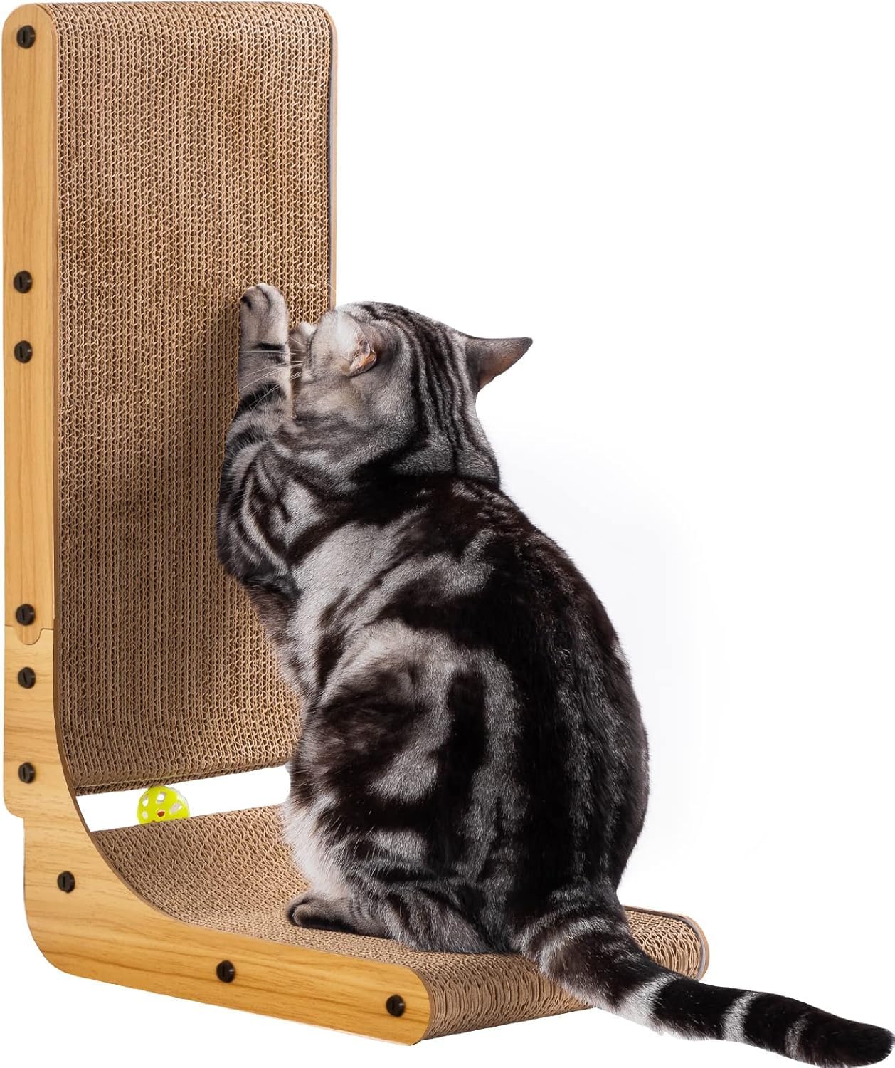 Poils bebe 5 PCS Cat Scratcher with Box, Reversible Cat Scratchers for Indoor Cats, Cardboard Cat Scratcher with Catnip, 2 Curved and 3 Flat Boards for Scratching Bed - Image 7