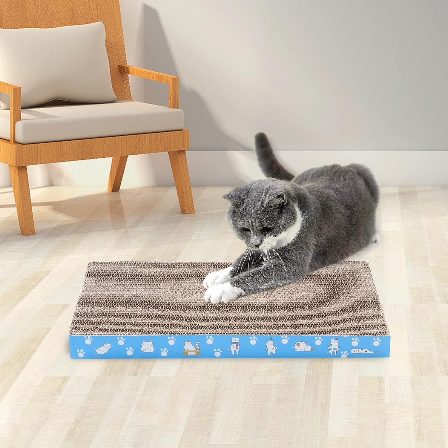 5 Packs in 1 Cat Scratch Pad, Cat Scratcher Cardboard,Reversible,Durable Recyclable Cardboard, Premium Scratch, Suitable for Cats to Rest, Grind Claws and Play - Image 7