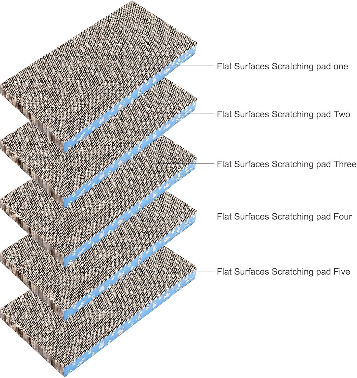 5 Packs in 1 Cat Scratch Pad, Cat Scratcher Cardboard,Reversible,Durable Recyclable Cardboard, Premium Scratch, Suitable for Cats to Rest, Grind Claws and Play - Image 2