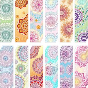 36 Pcs Mandala Paper Bookmarks, Double-Sided Paper Page Markers Bulk, Flower Bookmark Clips Reading Markers, Back to School Supplies for Students and Friends, Reading Gifts (15x4cm)