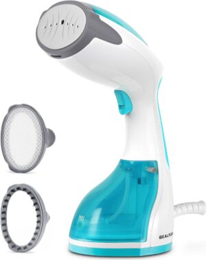BEAUTURAL 1200-Watt Handheld Steamer for Clothes, 30-Second Heat-up, 8.79-Ounce Water Tank, Aqua